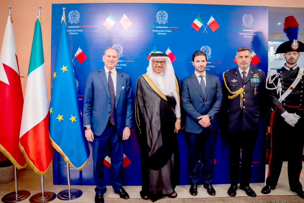 <p>Foreign Minister Dr Abdullatif Al Zayani attended a reception hosted by Italian Ambassador Andrea Catalano at the embassy premises on his country&rsquo;s National Day. The minister conveyed the congratulations of His Majesty King Hamad and His Royal Highness Prince Salman bin Hamad Al Khalifa, Crown Prince and Prime Minister to the leadership, government and people of Italy.</p>
<p>Dr Al Zayani expressed Bahrain&rsquo;s appreciation for Italy&rsquo;s continued support for efforts to promote international peace and security.</p>